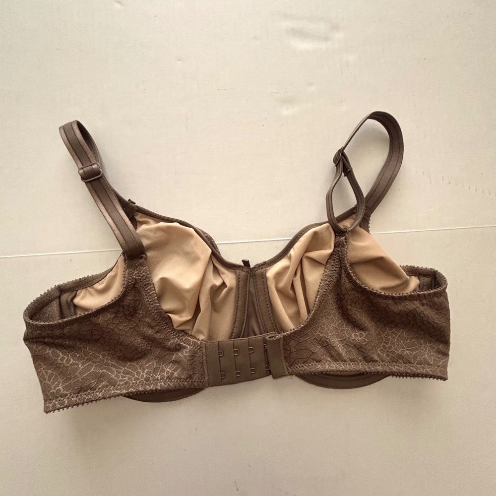 Chantelle C Magnifique Underwire Bra 36D Brown Lace Full Coverage 10065 - Picture 2 of 6